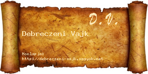 Debreczeni Vajk névjegykártya